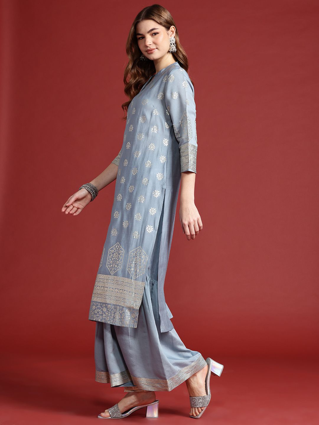 Anouk Women Paisley Print Gotta Patti Kurta with Palazzos & Dupatta
