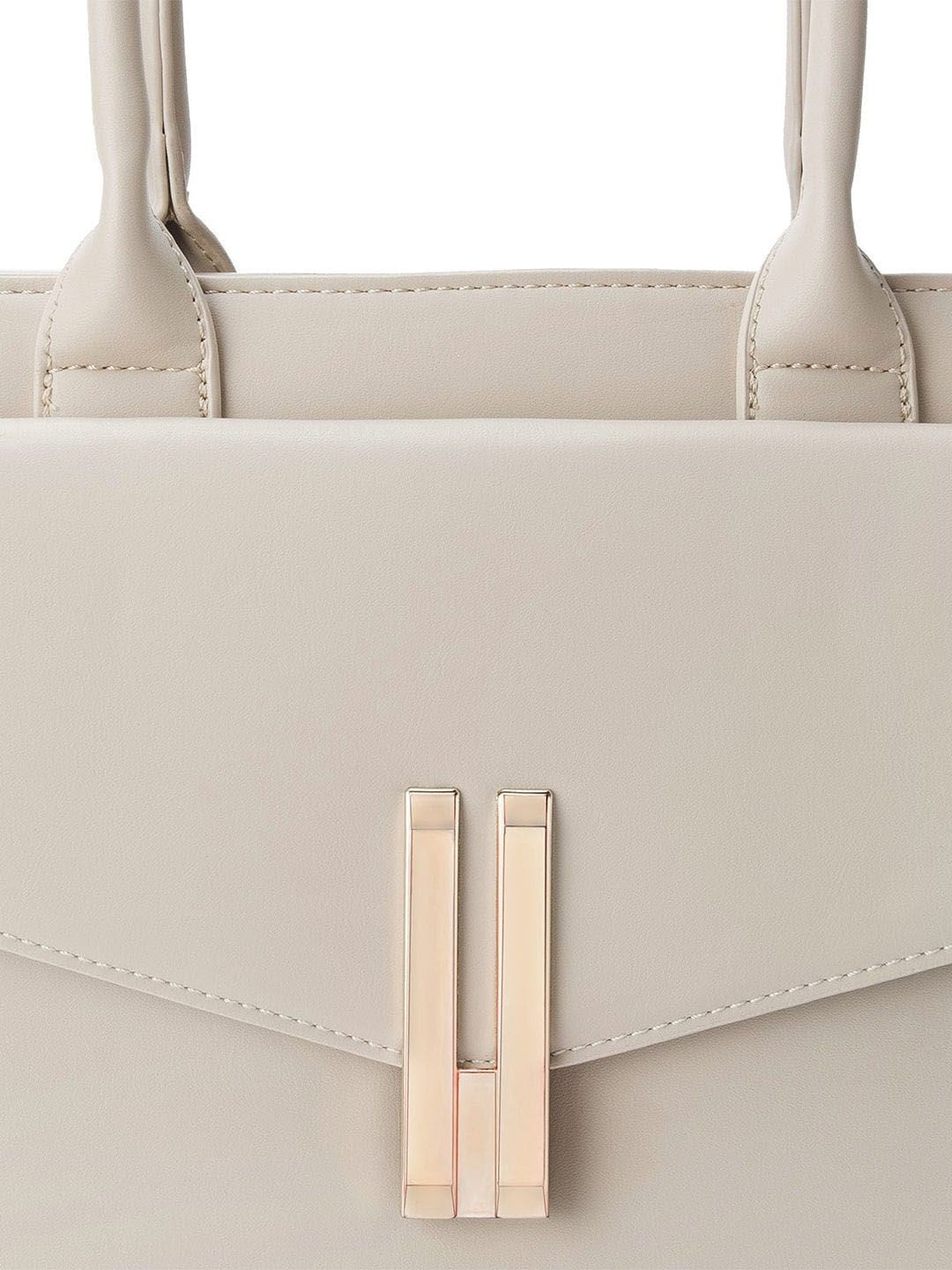Lino Perros Oversized Structured Satchel with Cut Work