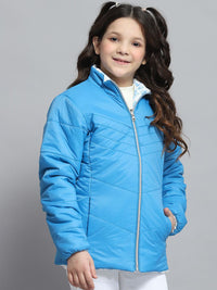 Monte Carlo Girls Mock Collar Solid Casual Reversible Padded Jacket