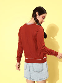 DressBerry V-Neck Ribbed Hem Pullover