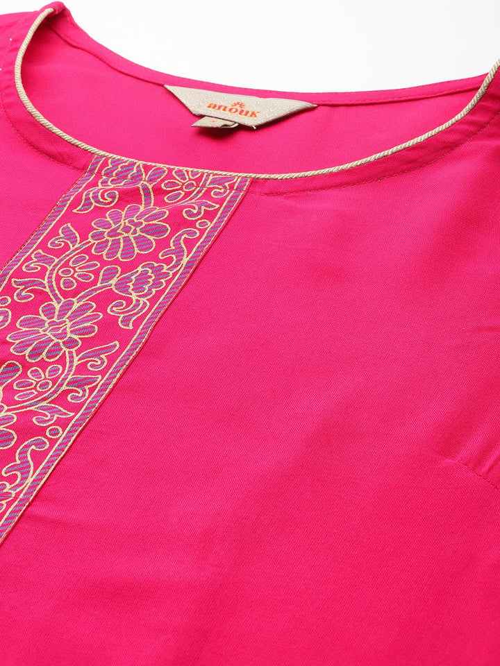 Anouk Ethnic Printed Kurta Set With Dupatta