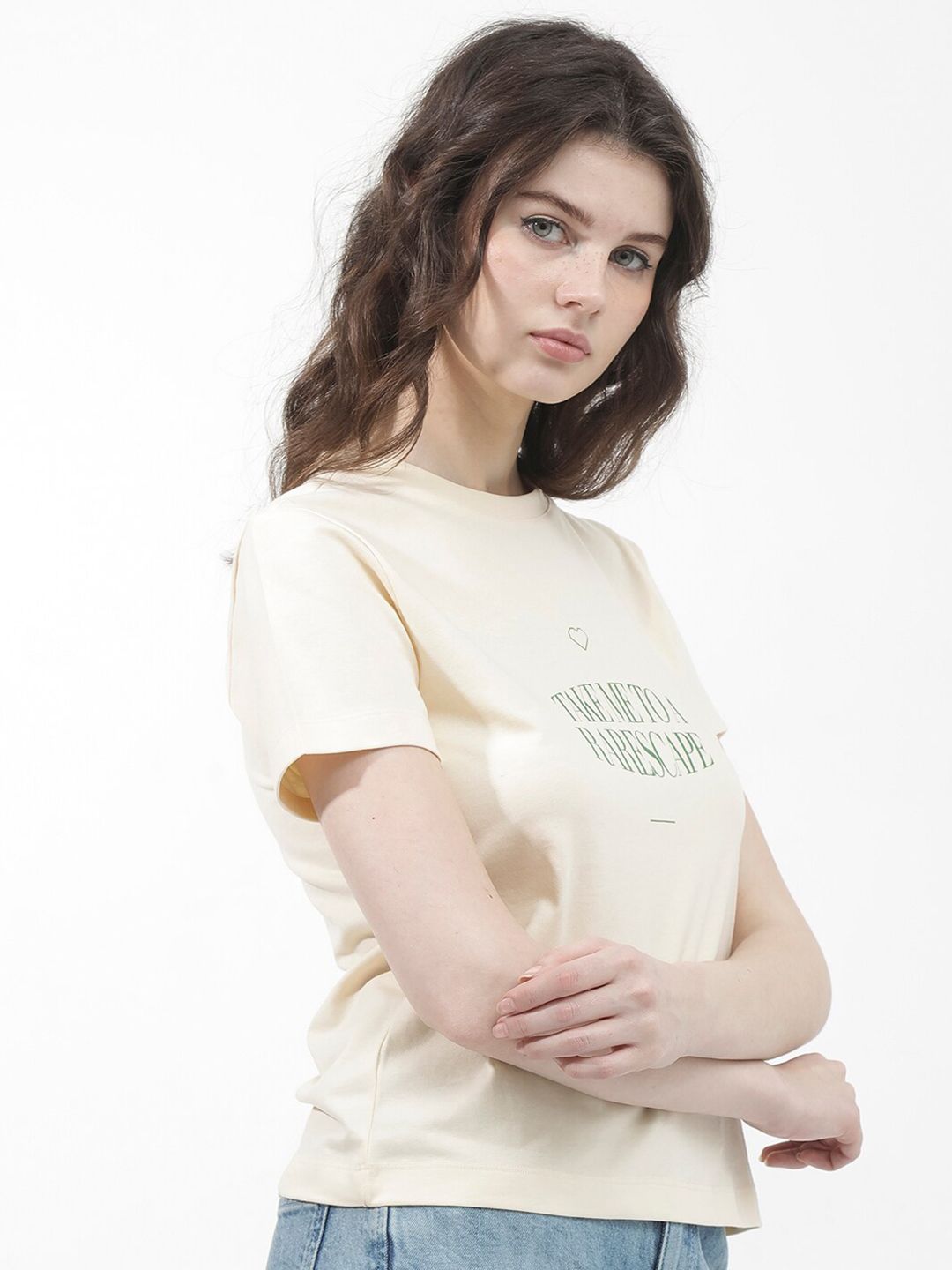 RAREISM Round Neck Short Sleeves Cotton T-shirt