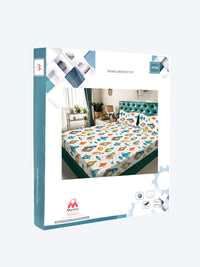 Myntra Elegant Homes White Cartoon Characters 300 TC King Bedsheet with 2 Pillow Covers