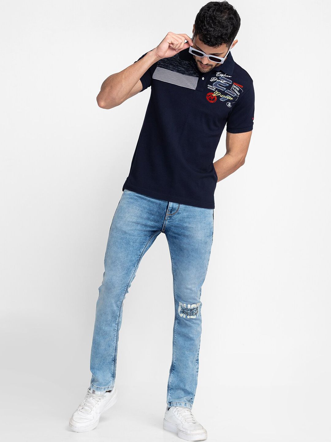 Being Human Men Straight Fit Mildly Distressed Heavy Fade Jeans