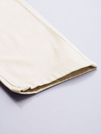 The Indian Garage Co Men Beige Striped Slim Fit Trousers