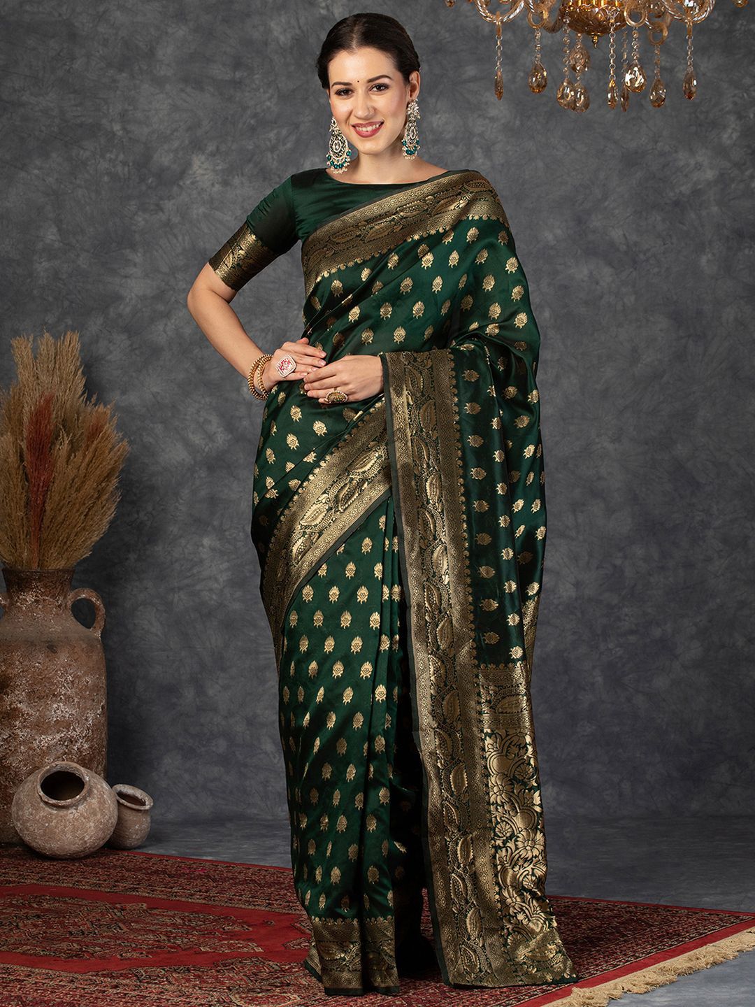 KALINI Ethnic Motifs Zari Banarasi Saree