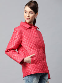 SASSAFRAS Women Red Solid Quilted Jacket