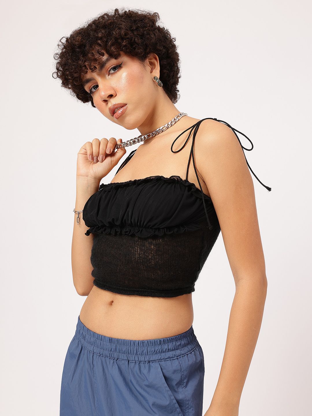 Dressberry Flirty Frills Lace Up Open Tanaman Separa