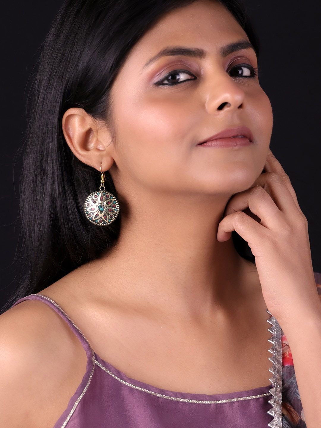 PANASH Gold-Plated Contemporary Drop Earrings