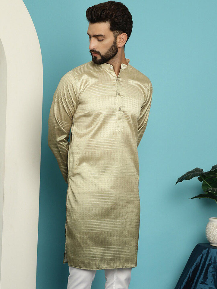 SOJANYA Mandarin Collar Ombre Silk Cotton Kurta