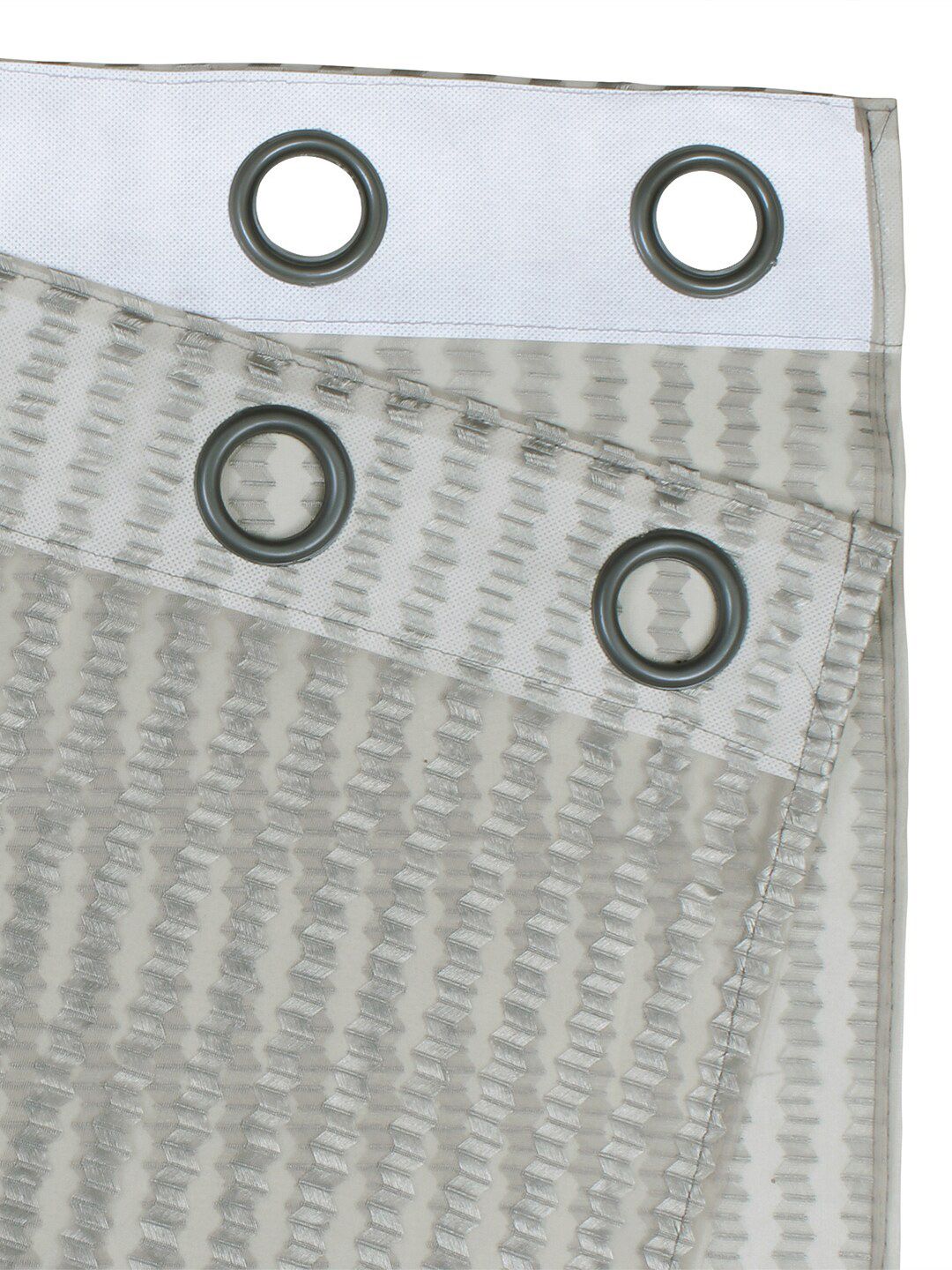 Story@home 2 Pcs Grey Striped Sheer Long Door Curtain