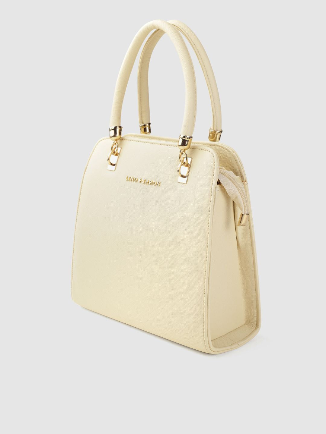 Lino Perros Off-White Solid Handheld Bag