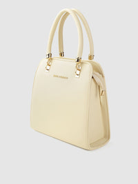 Lino Perros Off-White Solid Handheld Bag