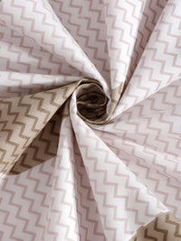 KLOTTHE Brown & White Abstract Printed 300TC Super King Bedsheet With 2 Pillow Covers