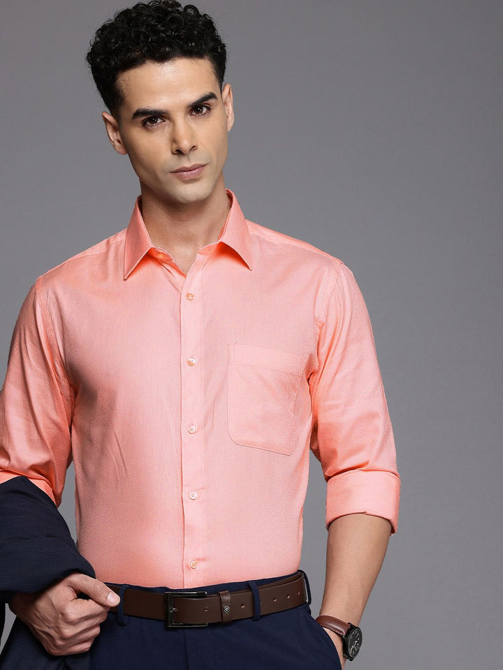Raymond Slim Fit Self-Design Pure Cotton Formal Shirt