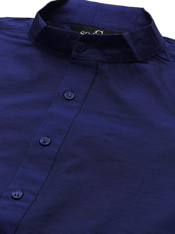 SOJANYA Kurta Motif Etnik Biru Lelaki dengan Churidar