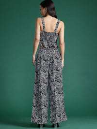 DressBerry Women Ethnic Motifs Printed Smocked Top with Trousers Co-Ord Set