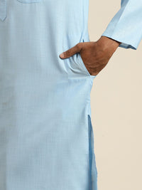 SOJANYA Mandarin Collar Cotton Silk Kurta