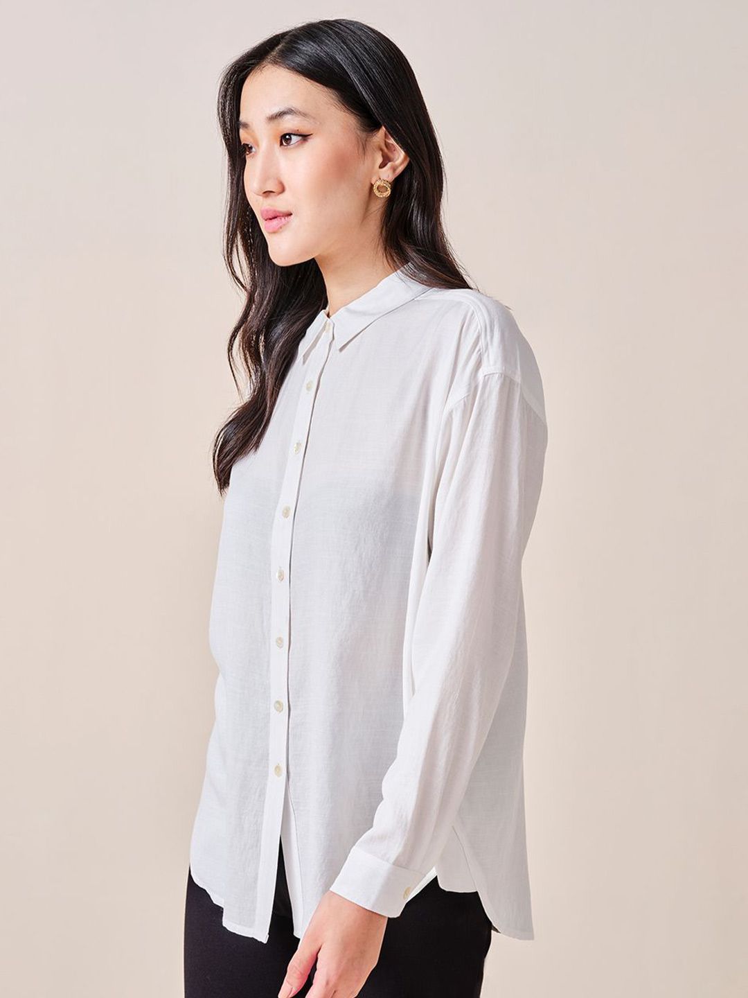 AND Solid Shirt Style Top