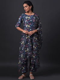 W Women Floral Printed Kurta with Trousers & With Dupatta