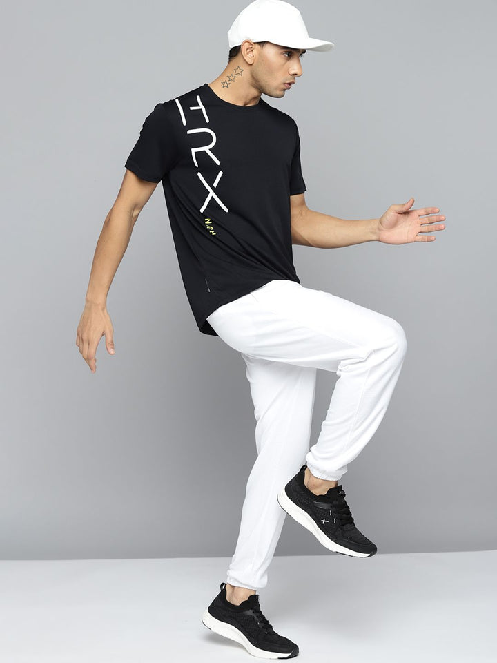 HRX By Hrithik Roshan Running Men Jet Black Rapid-Dry Brand Carrier T-shirts