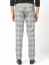 RARE RABBIT Men Rowe Mid-Rise Checked Slim Fit Trouser