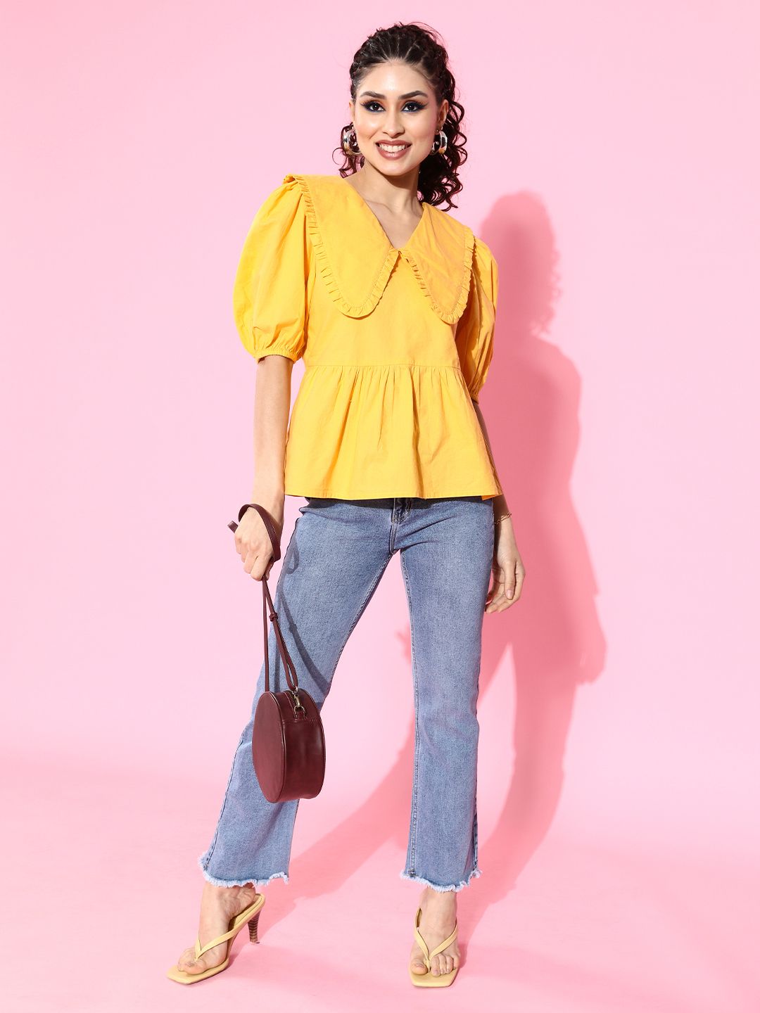 Athena Women Bright Yellow Sleek Top