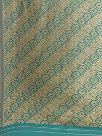 Saree mall Green & Golden Floral Woven Design Banarasi Saree