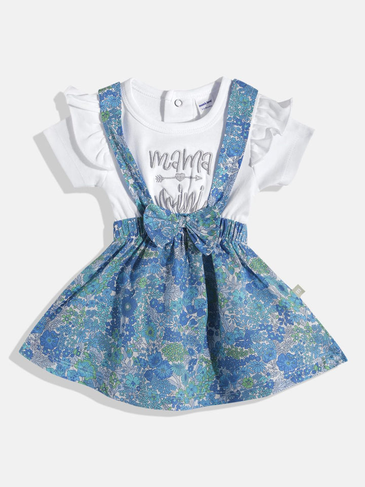 Moms Love Infant Girls Floral Print Bow Detail Pleated Fit & Flare Dress