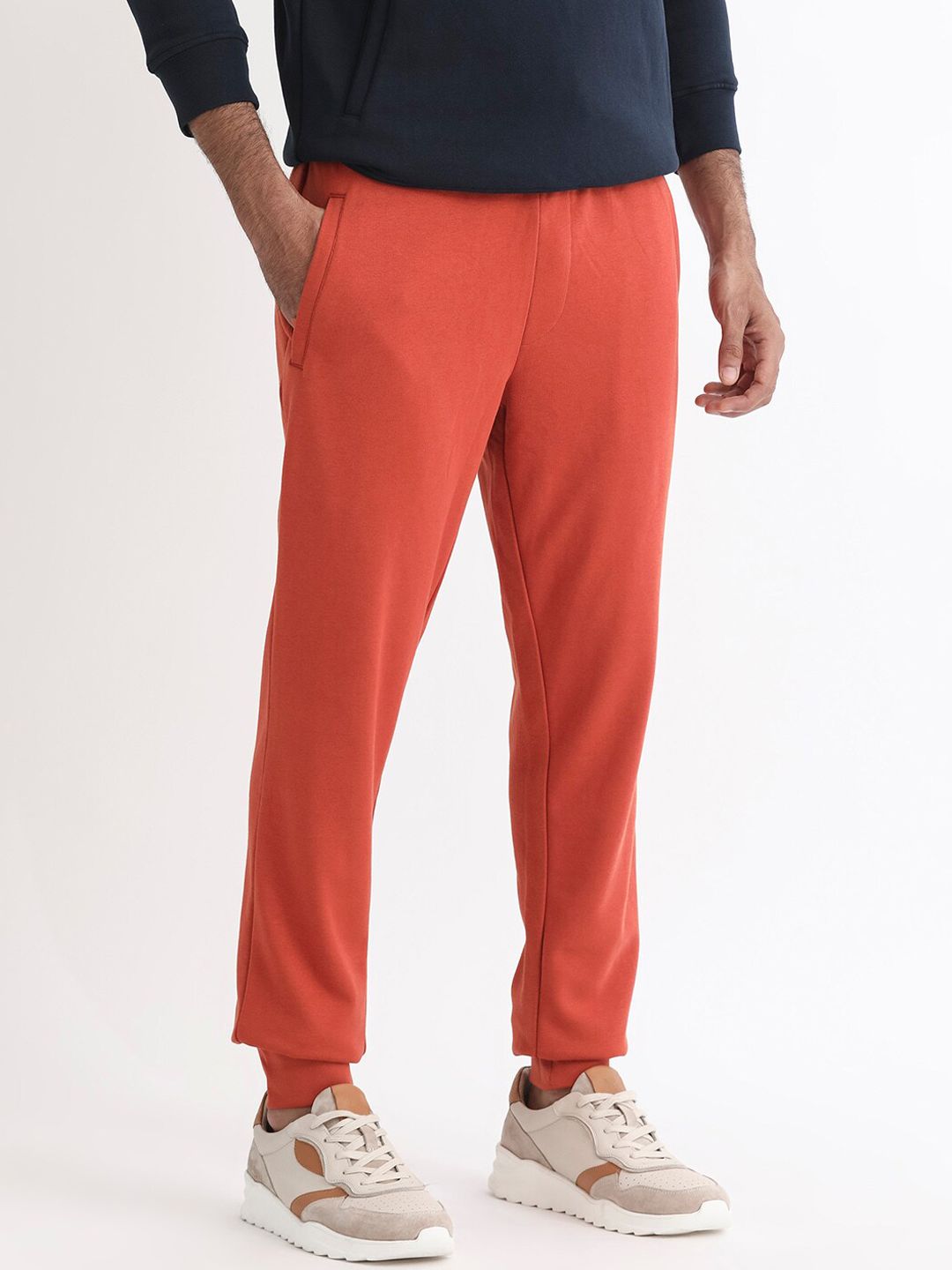 RARE RABBIT Men Ogano Regular Fit Mid-Rise Cotton Joggers