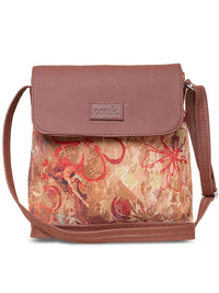 ZOUK Floral Printed Structured Sling Bag