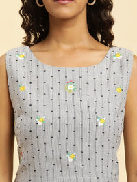 W Striped A-Line Maxi Pure Cotton Dress