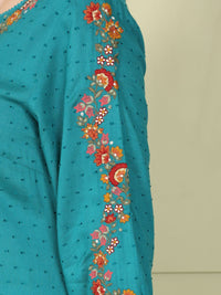 W Women Striped Flared Sleeves Sequinned Kurta