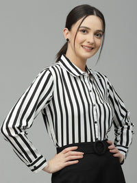 Style Quotient Smart Opaque Striped Semi Formal Shirt
