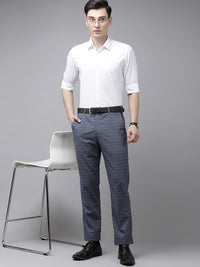 Park Avenue Men Checked Formal Trousers