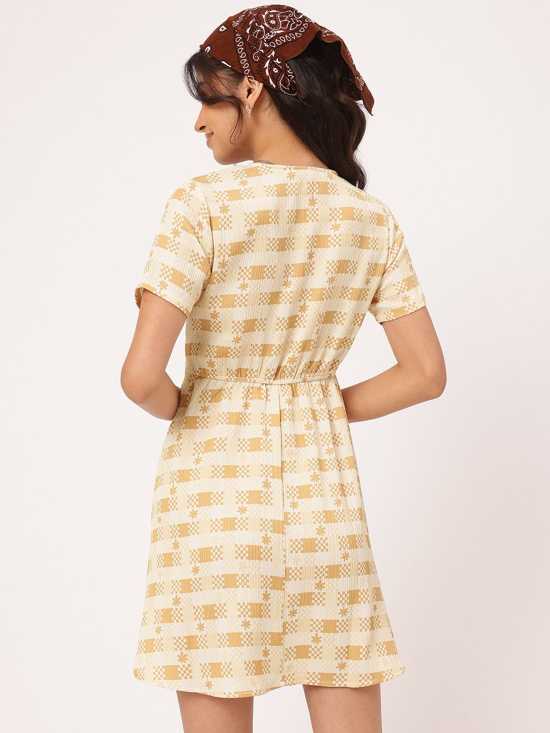 DressBerry Urban Chic Geometric Printed Mini Empire A-Line Dress
