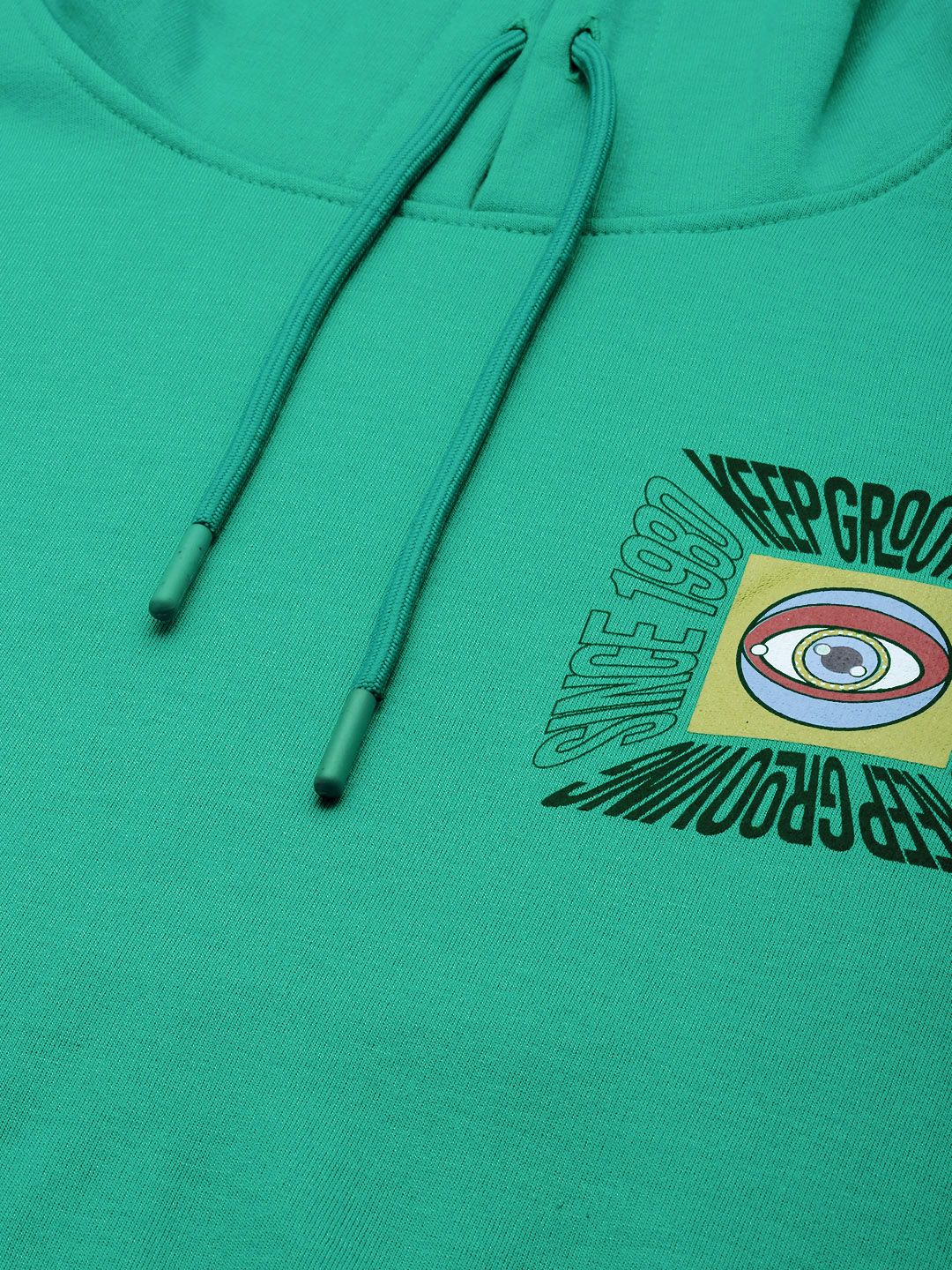 The Indian Garage Co Men Green Printed Hooded Sweatshirt