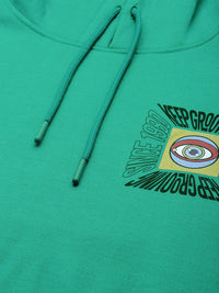The Indian Garage Co Men Green Printed Hooded Sweatshirt
