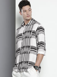 The Indian Garage Co Geometric Printed Drop-Shoulder Sleeves Relaxed Fit Casual Shirt