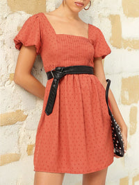 DressBerry Fall Fever Dobby Square Neck A-Line Dress