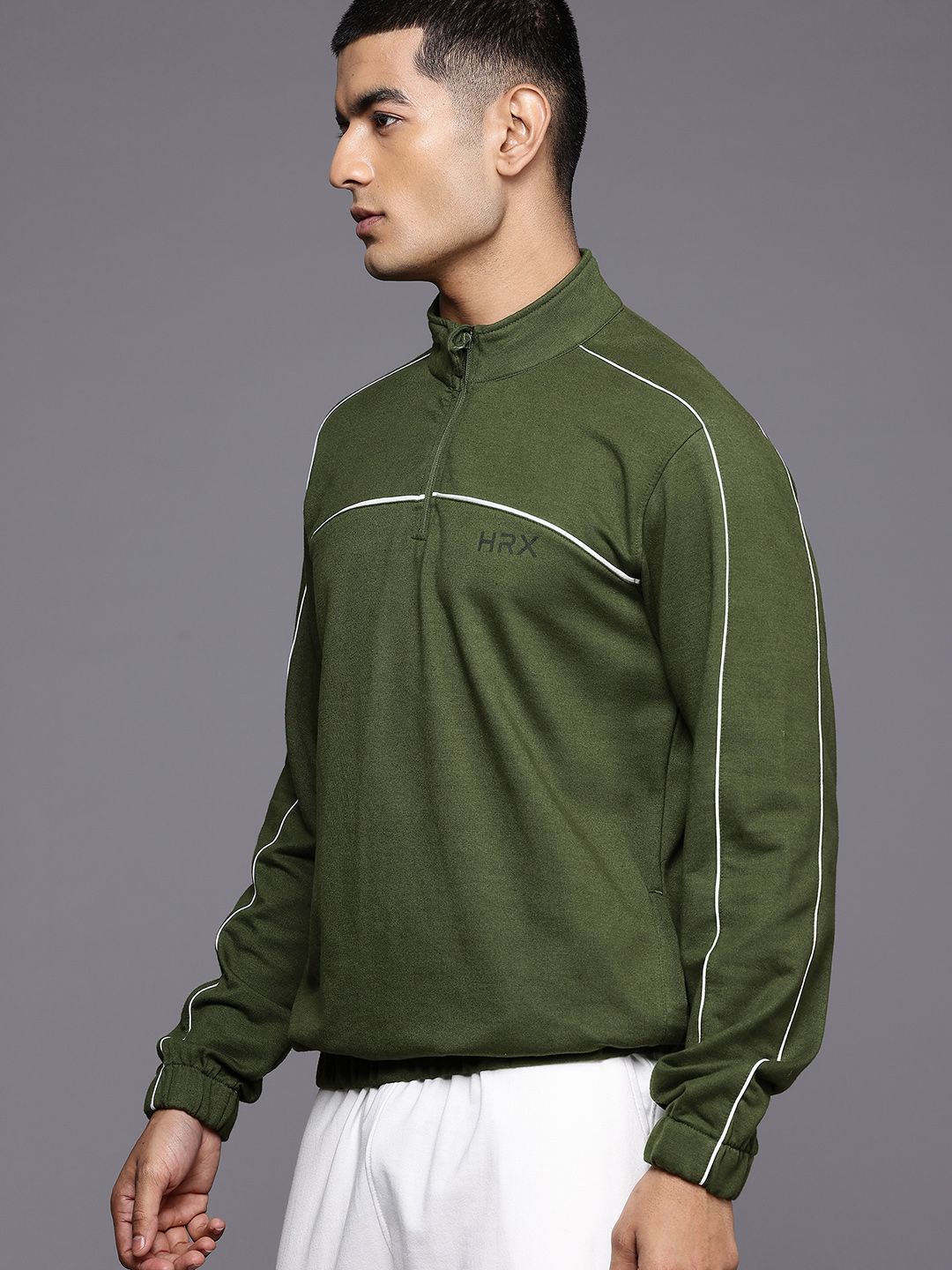 HRX by Hrithik Roshan Mock Collar Regular Longline Sweatshirt