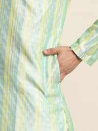 SOJANYA Men Ethnic Motifs Striped Jacquard Straight Kurta