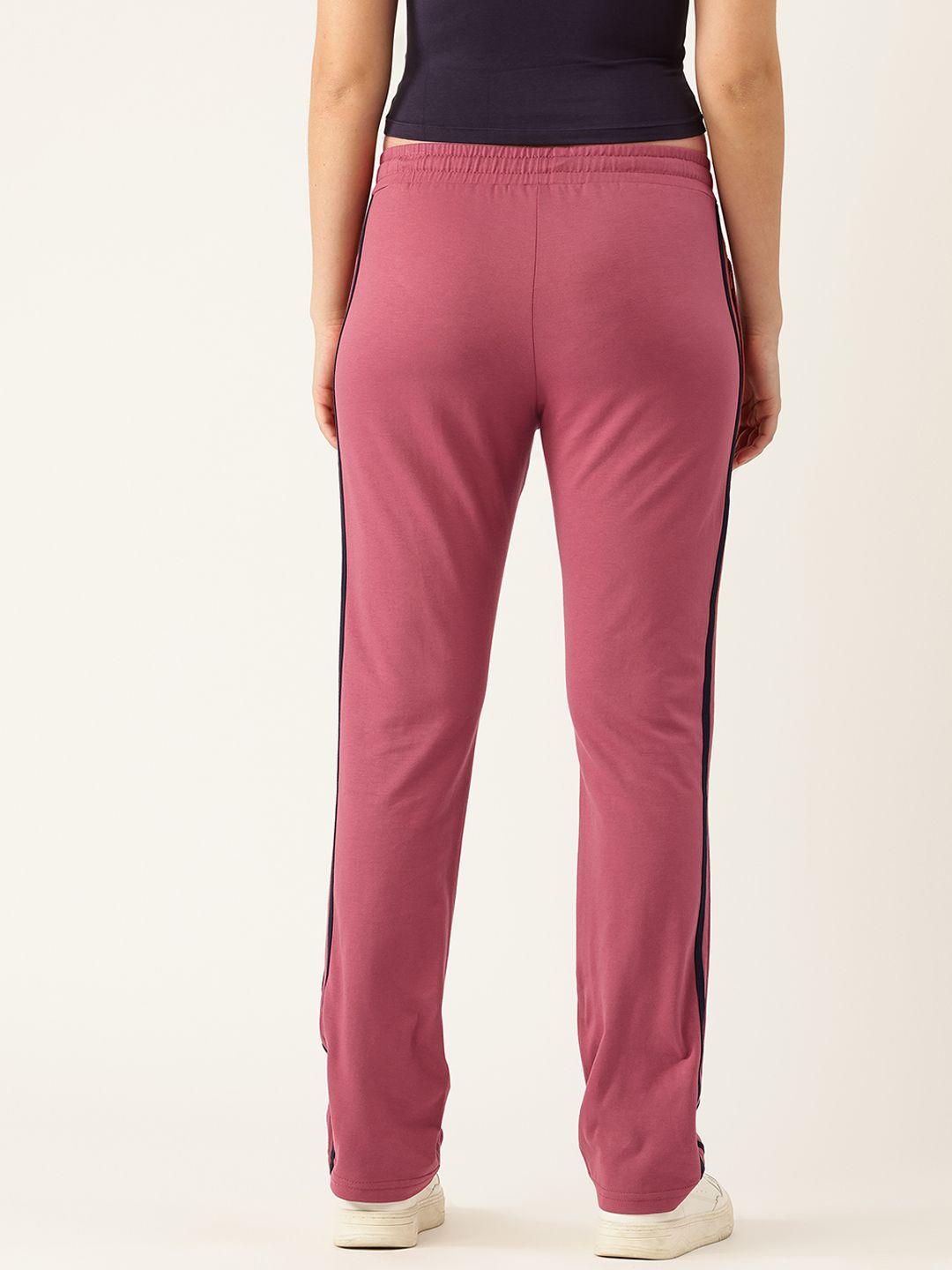 Monte Carlo Women Mid-Rise Regular Fit Track Pants with Side Stripes