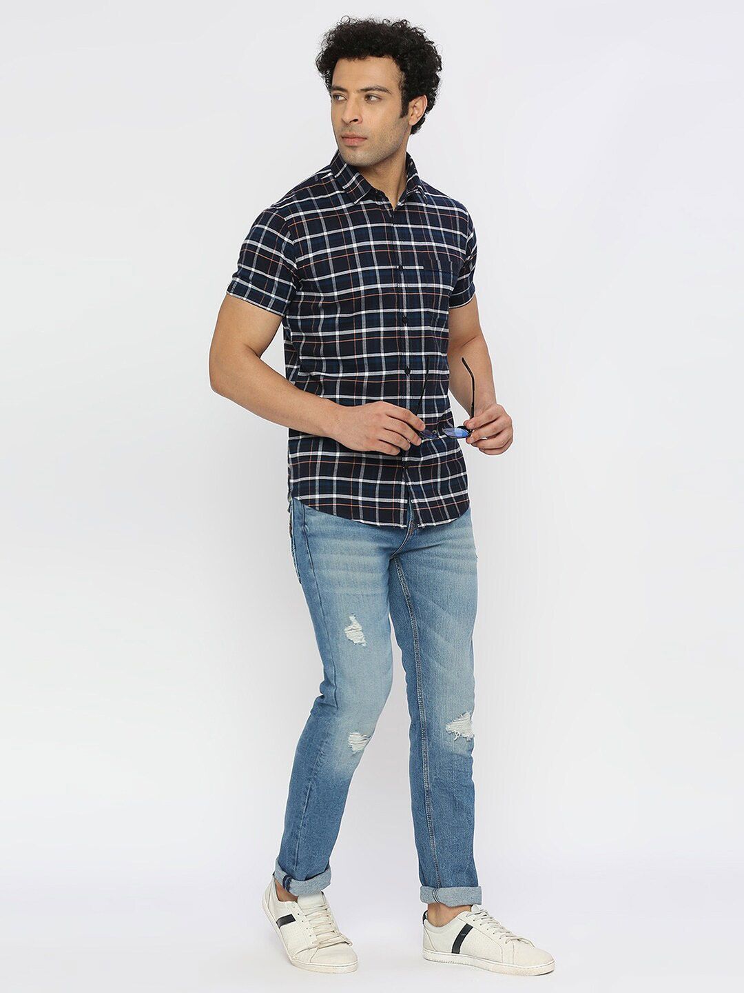 SPYKAR Classic Slim Fit Checked Cotton Casual Shirt