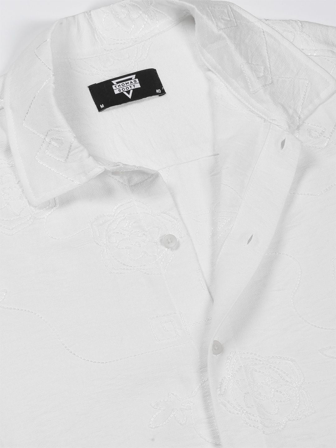Thomas Scott Men Embroidered Regular Fit Casual Shirt