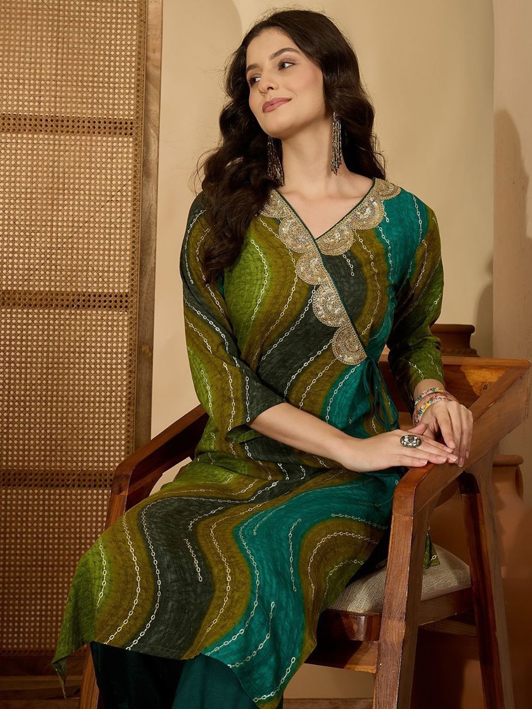 Kalini Women Abstrak Dicetak Harian A-Line Kurta