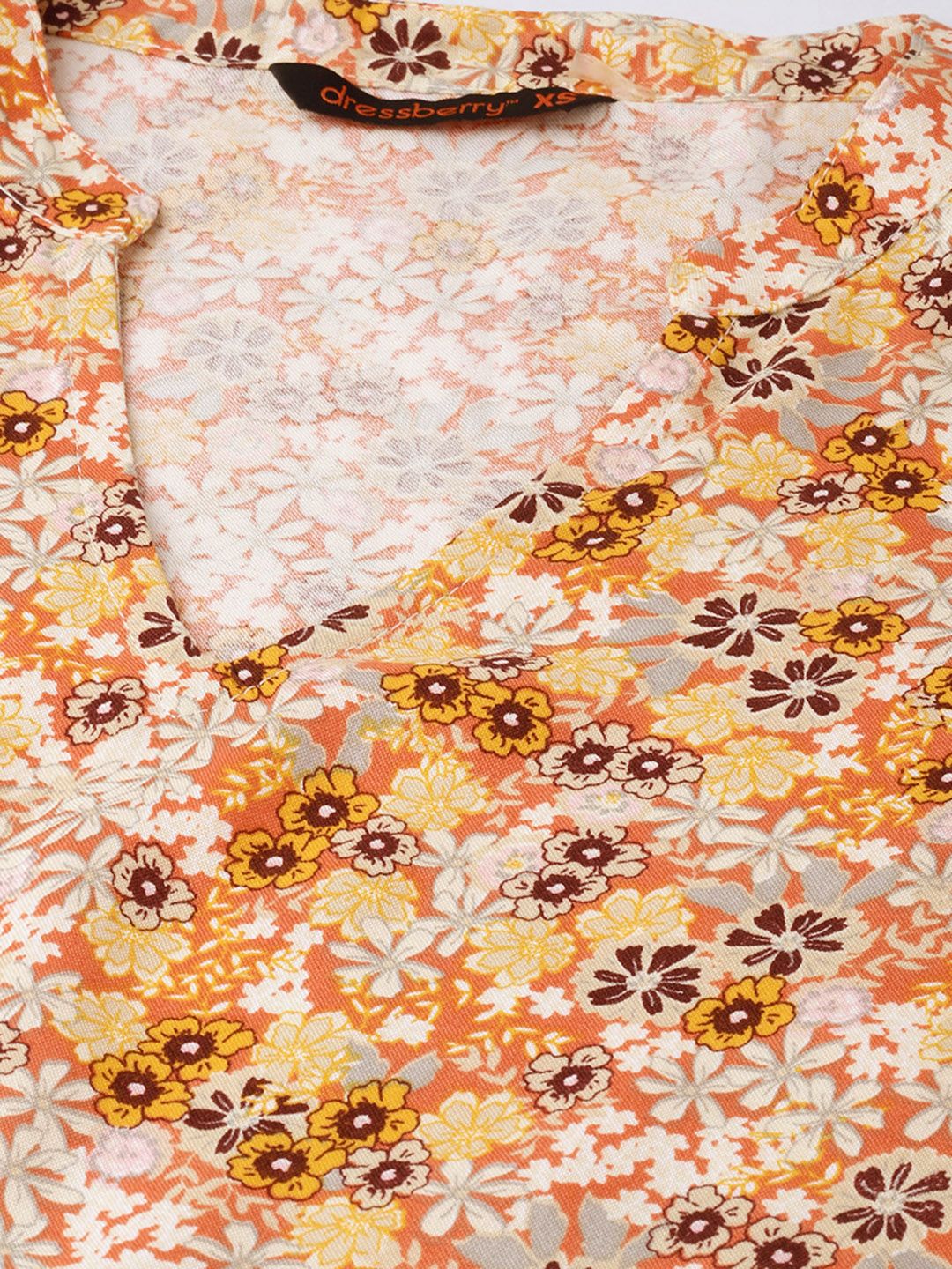 DressBerry Whispering Flutters Autumnal Garden Fit-N-Flow Dress
