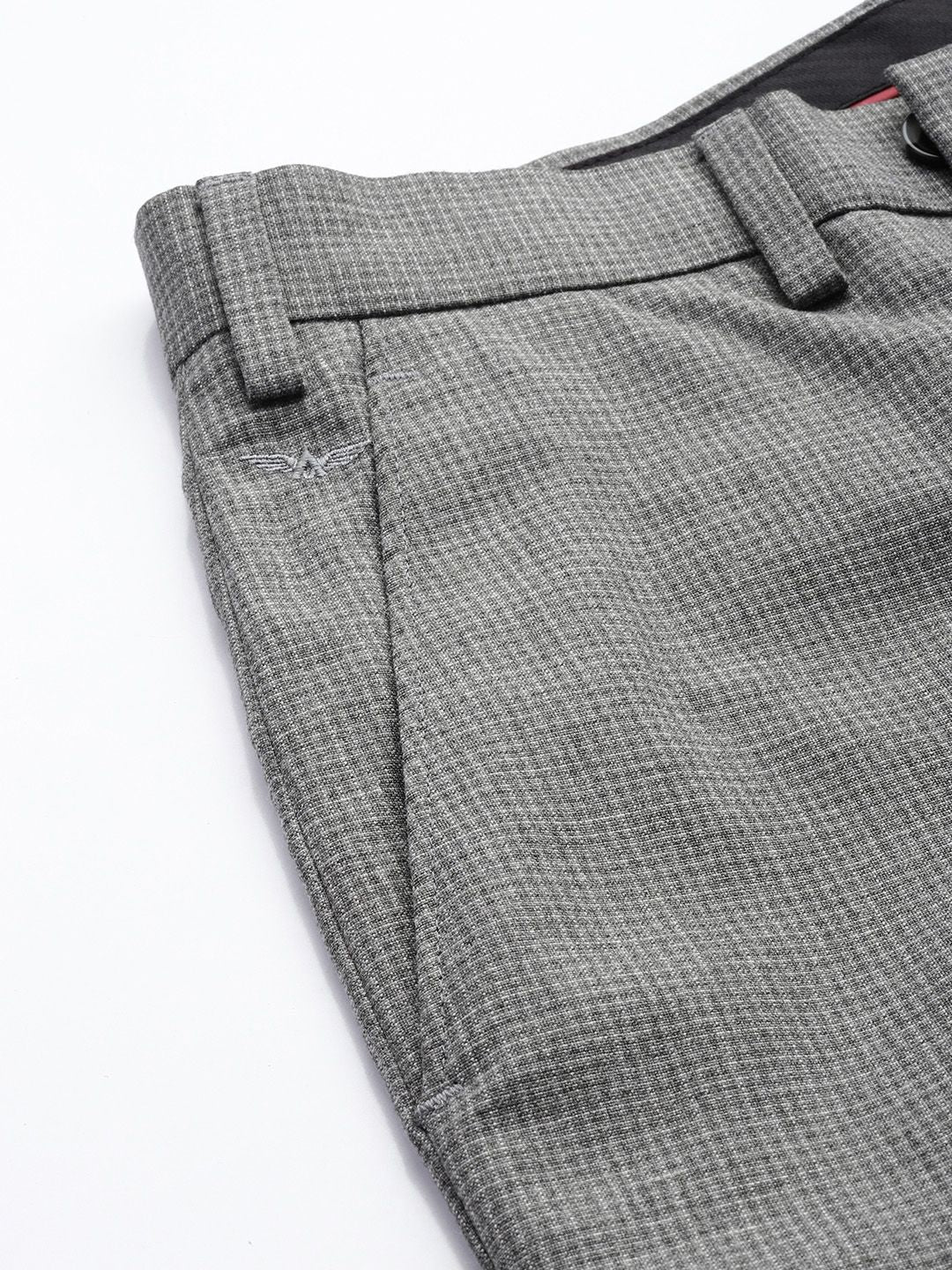 Park Avenue Men Checked Formal Trousers