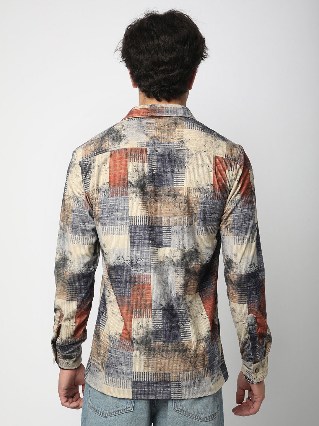VASTRADO Men Classic Spread Collar Abstract Printed Cotton Casual Shirt