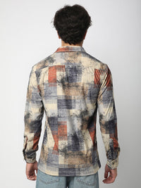 VASTRADO Men Classic Spread Collar Abstract Printed Cotton Casual Shirt